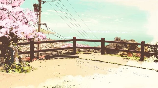 庭園の桜の木
